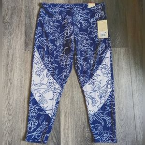 Blue & White Capri Leggings
